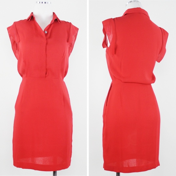 & Other Stories Dresses & Skirts - & Other Stories Short Flutter Sleeve Shirt Dress 4